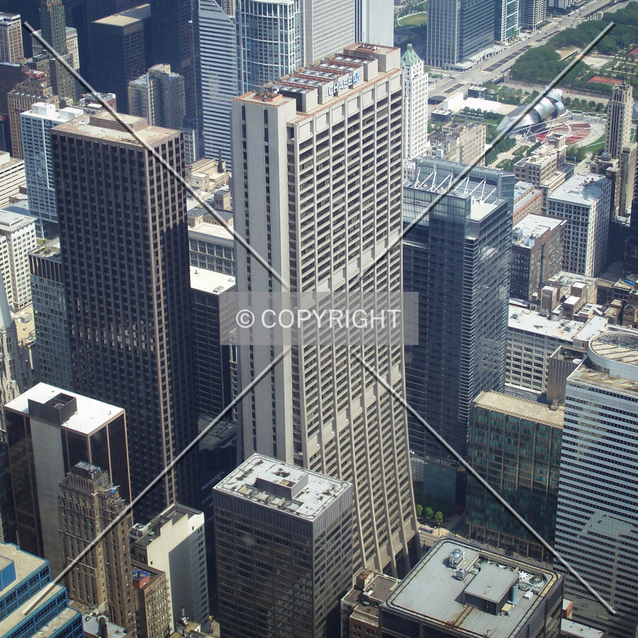 From the Willis Tower observation deck to the southwest; August 29, 2008