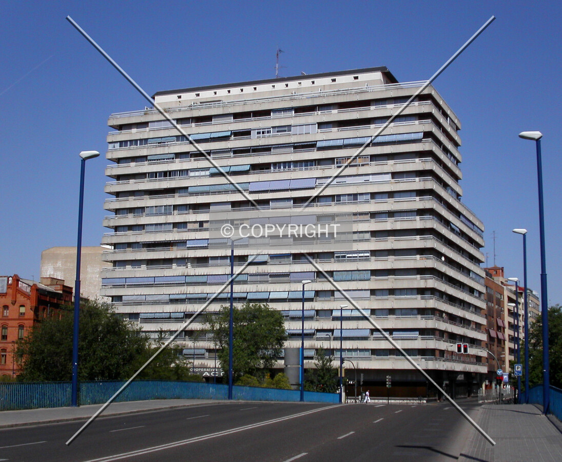 As seen from across Puente de Isabel la Catolica