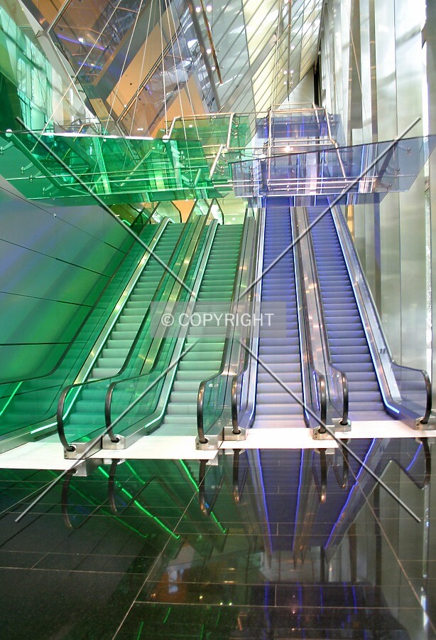 Escalators in the lobby