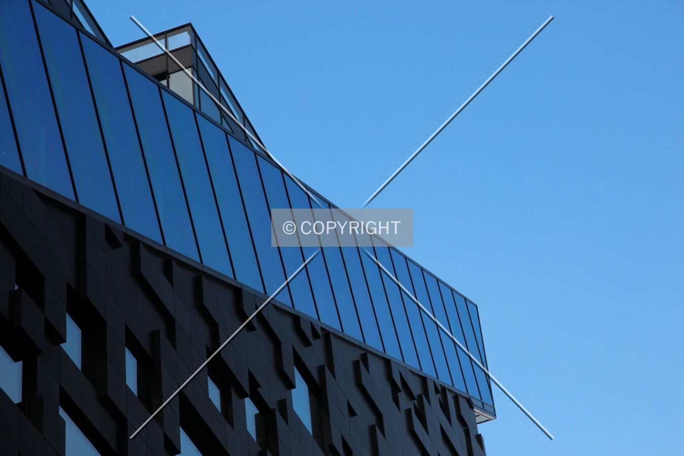 Looking up east facade