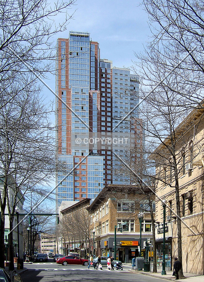 View from the southeast along Division Street