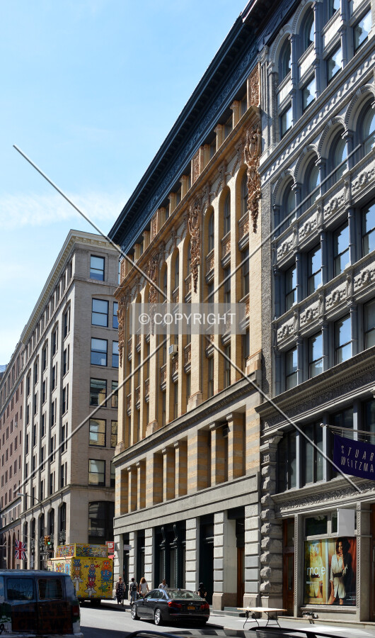 View from the northwest at Spring and Greene Streets
