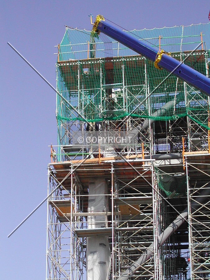 View of the works on one column