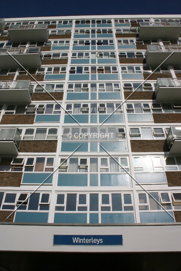 Looking up from the entrance