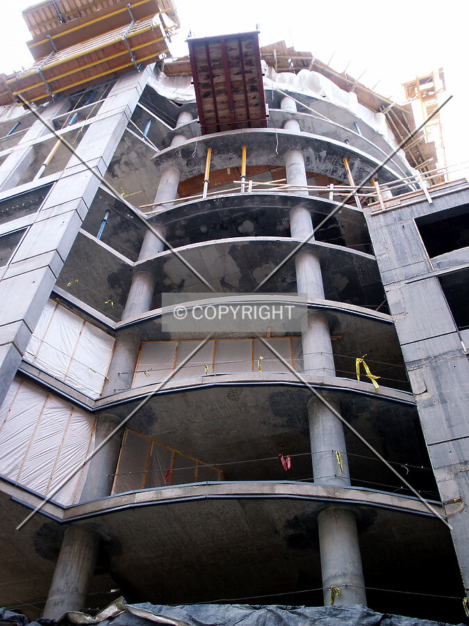 Looking up the northeast corner