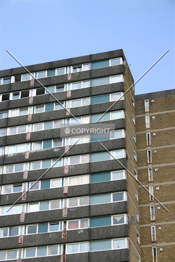 Looking up from street-level