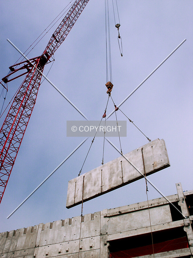 Lifting the slab over the roof