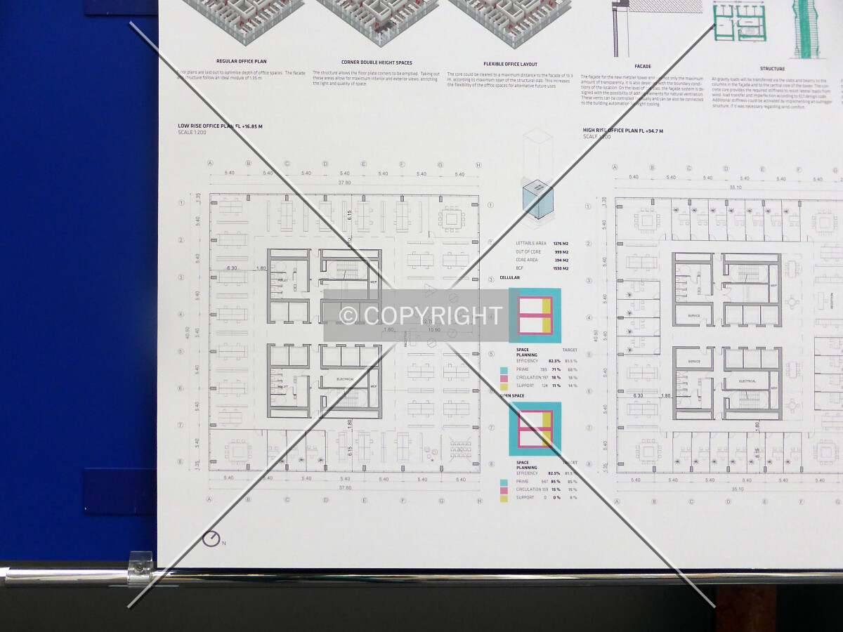 Floor plan of the proposed tower; as seen in an exhibition of the planning department