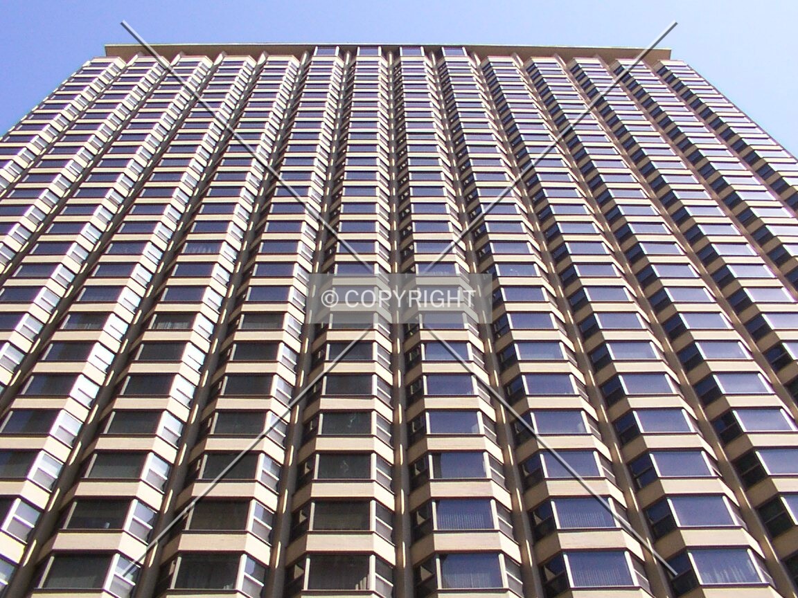 Looking up the south facade