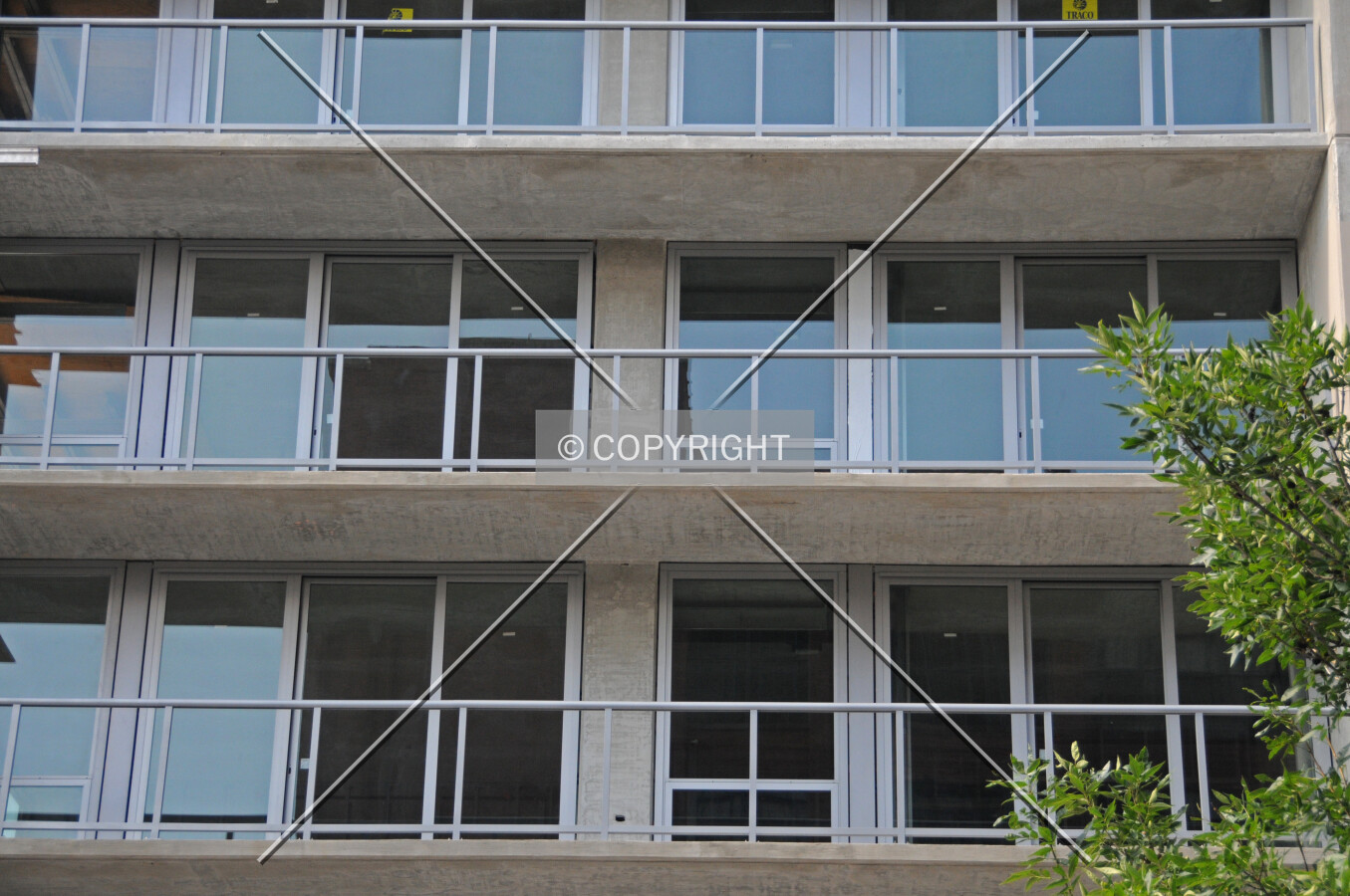 Balconies on the southwest corner facing Huron Street