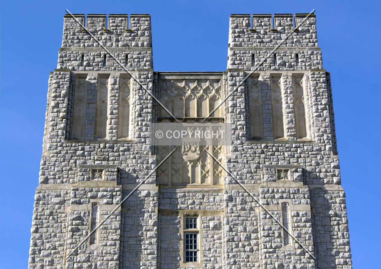 Upper portion of the main facade