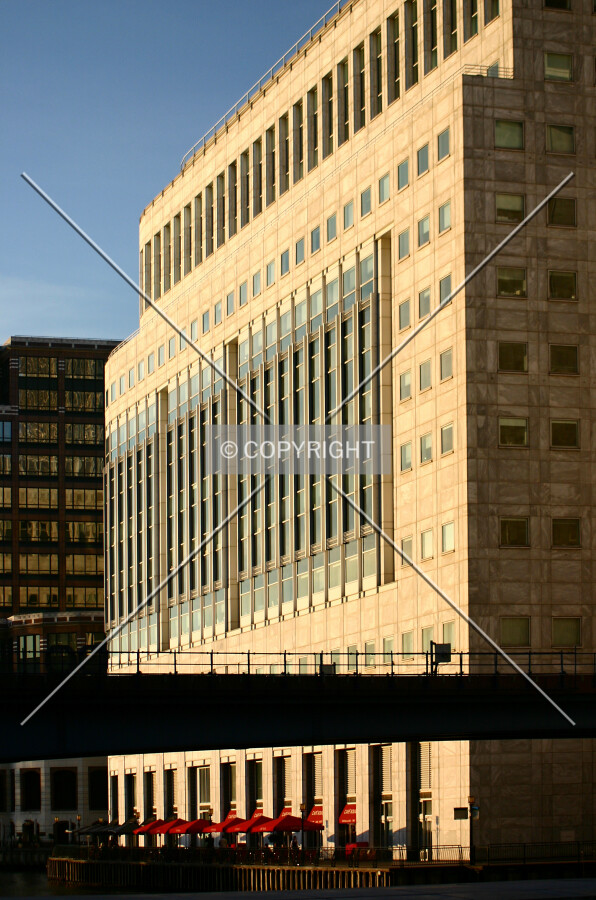 View along the south side at sunset
