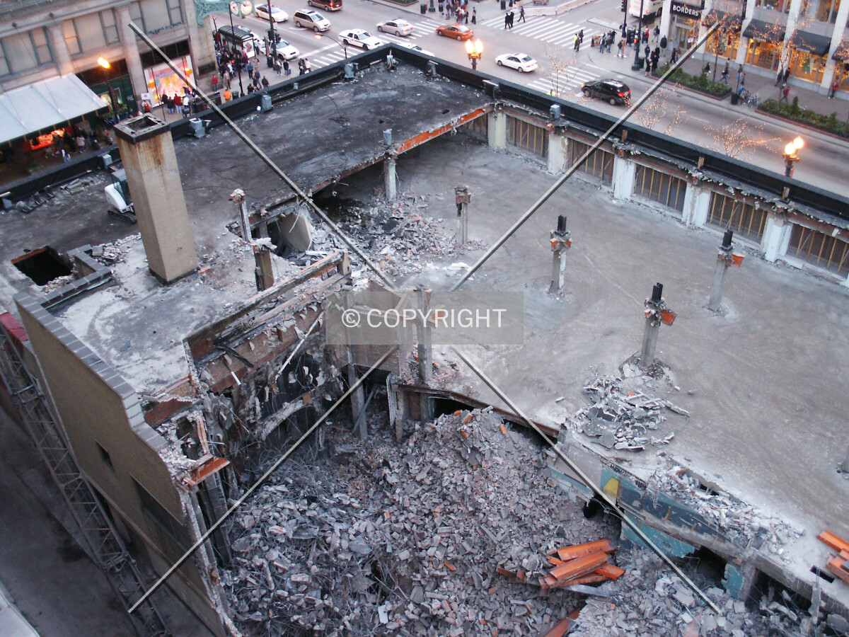 Overview of the building being demolished