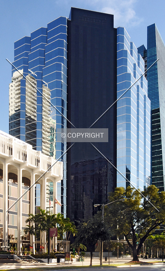 View from the northeast across Brickell Avenue