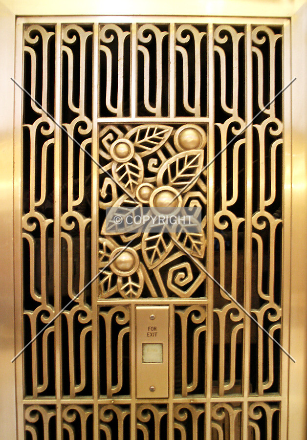 Detail of grillework in the lobby