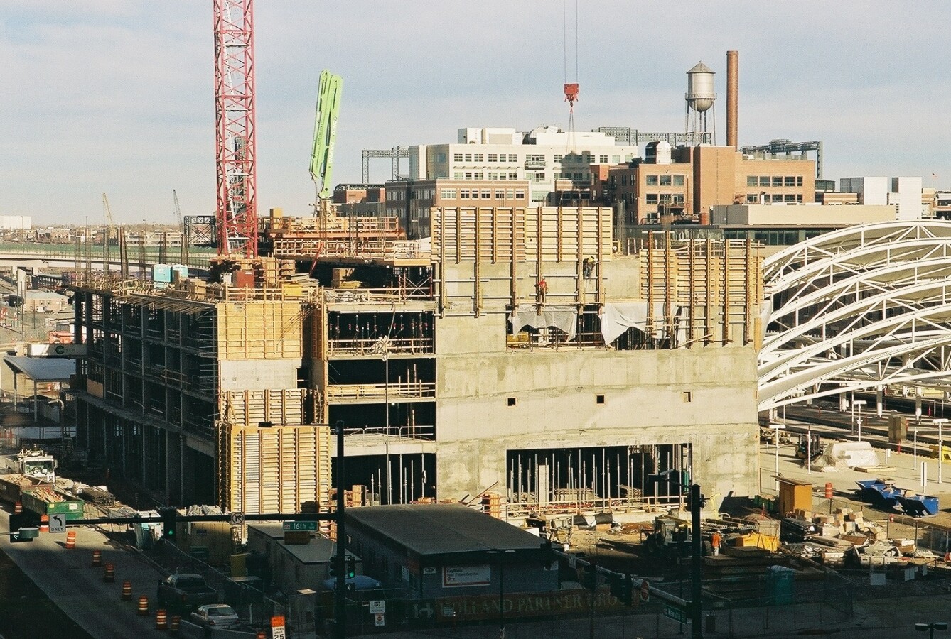 Elevated view from the southwest