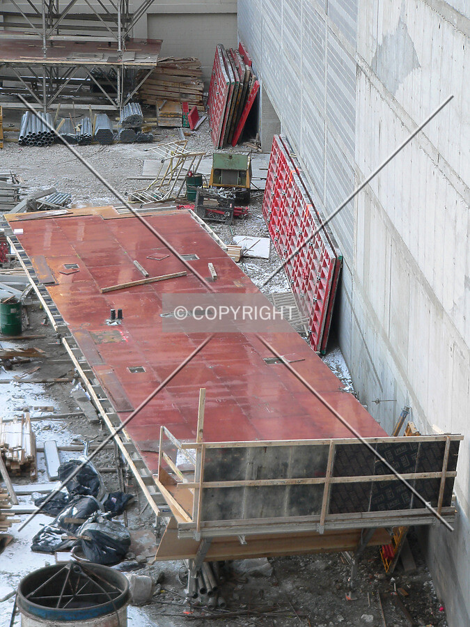 A large section of formwork