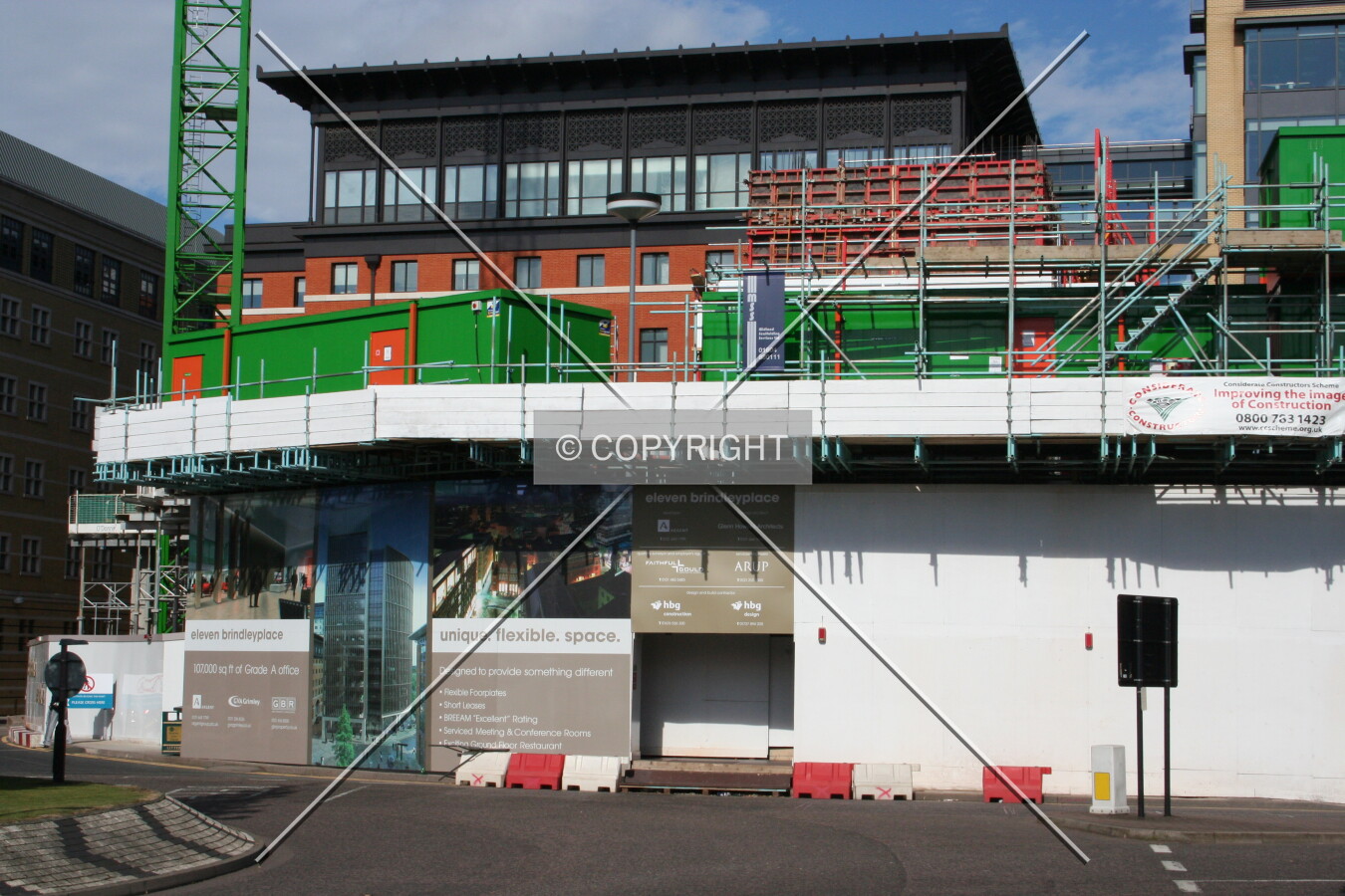 View of the contractors buildings