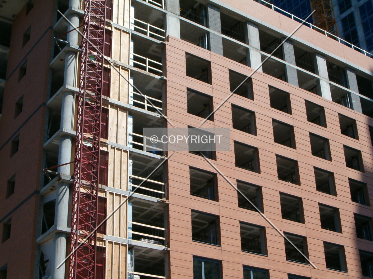 Brick facade on west side
