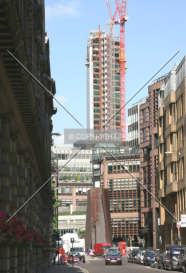 Rising above the Broadgate Centre complex