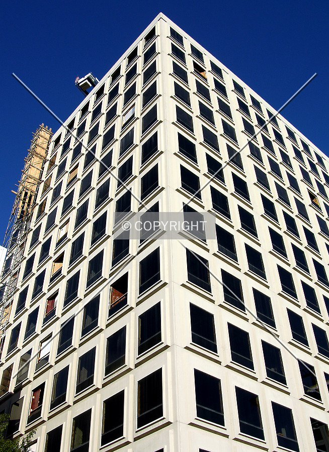 Looking up the southwest corner from West 3rd Street