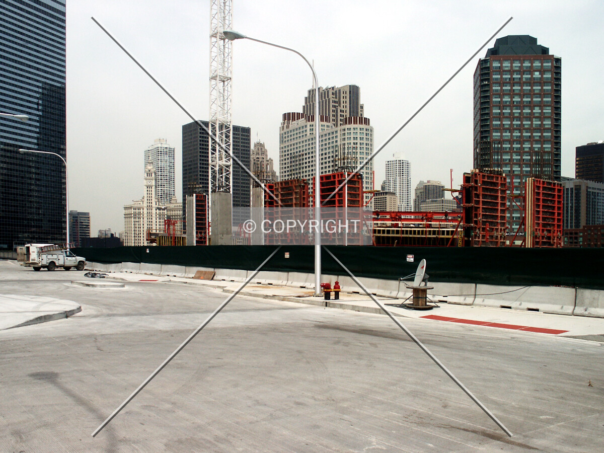 View from the elevated roadway to the southeast
