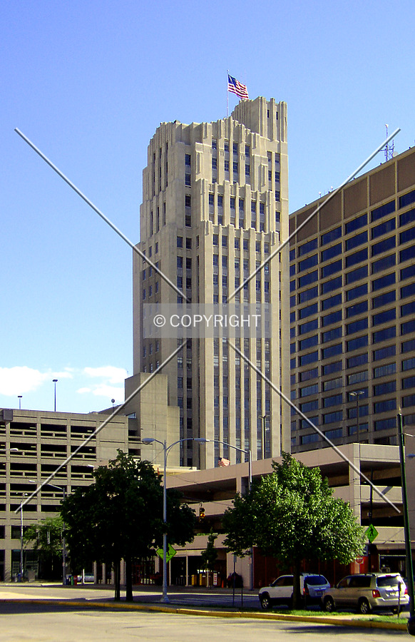 From West 1st Street to the northeast