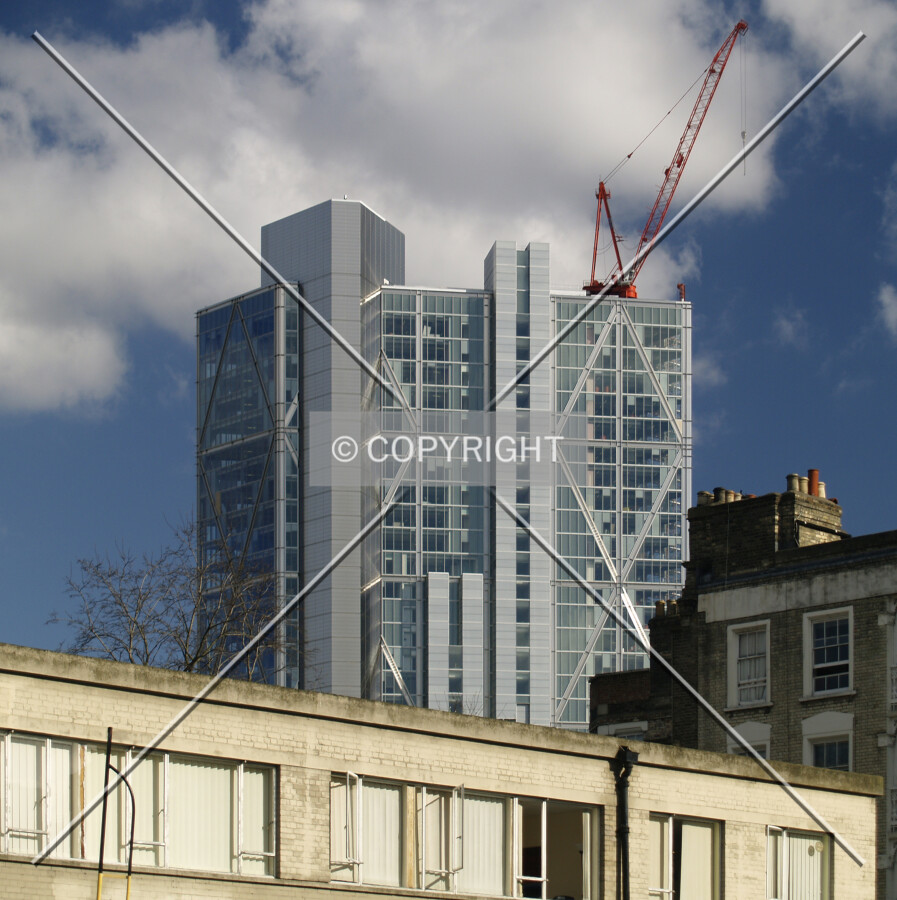 View of the top floors from the west