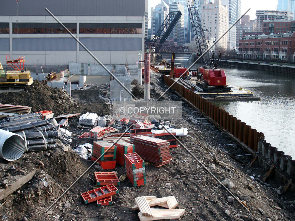 Western third of the site (note the Left Bank Apartments rising on the far upper right)
