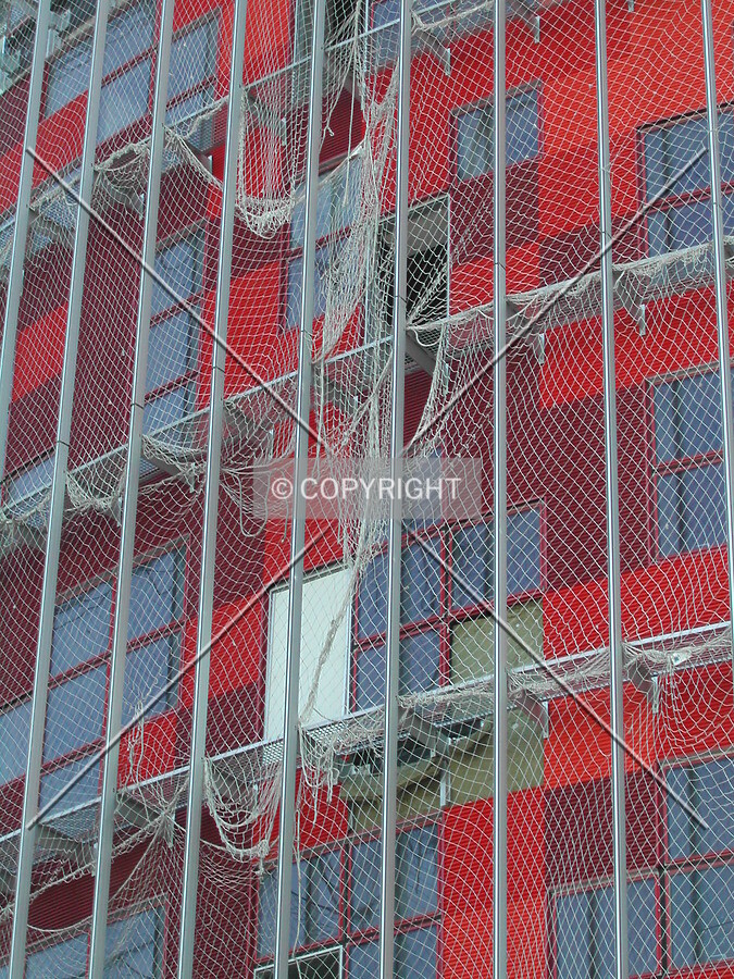 Close view of the facade materials