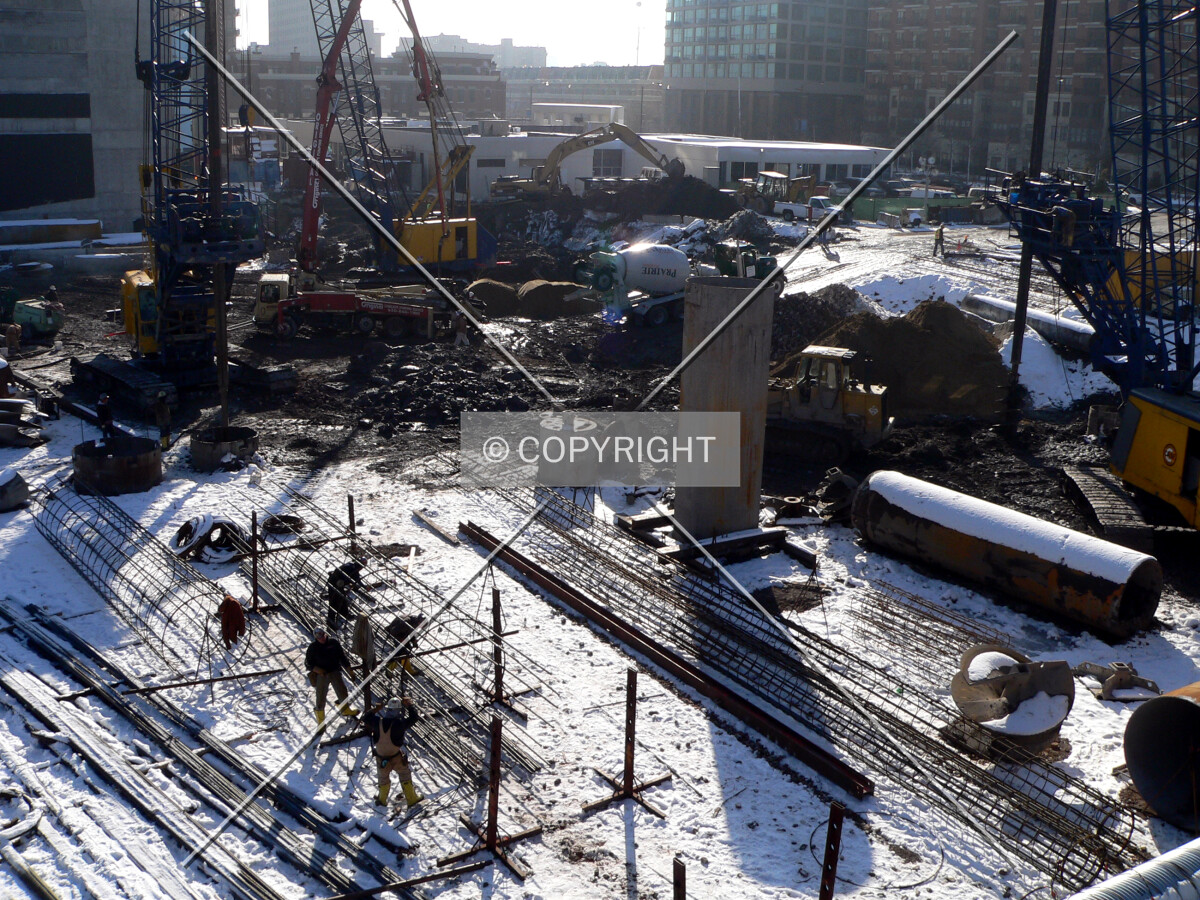 View to the southwest across the construction site from Roosevelt Road