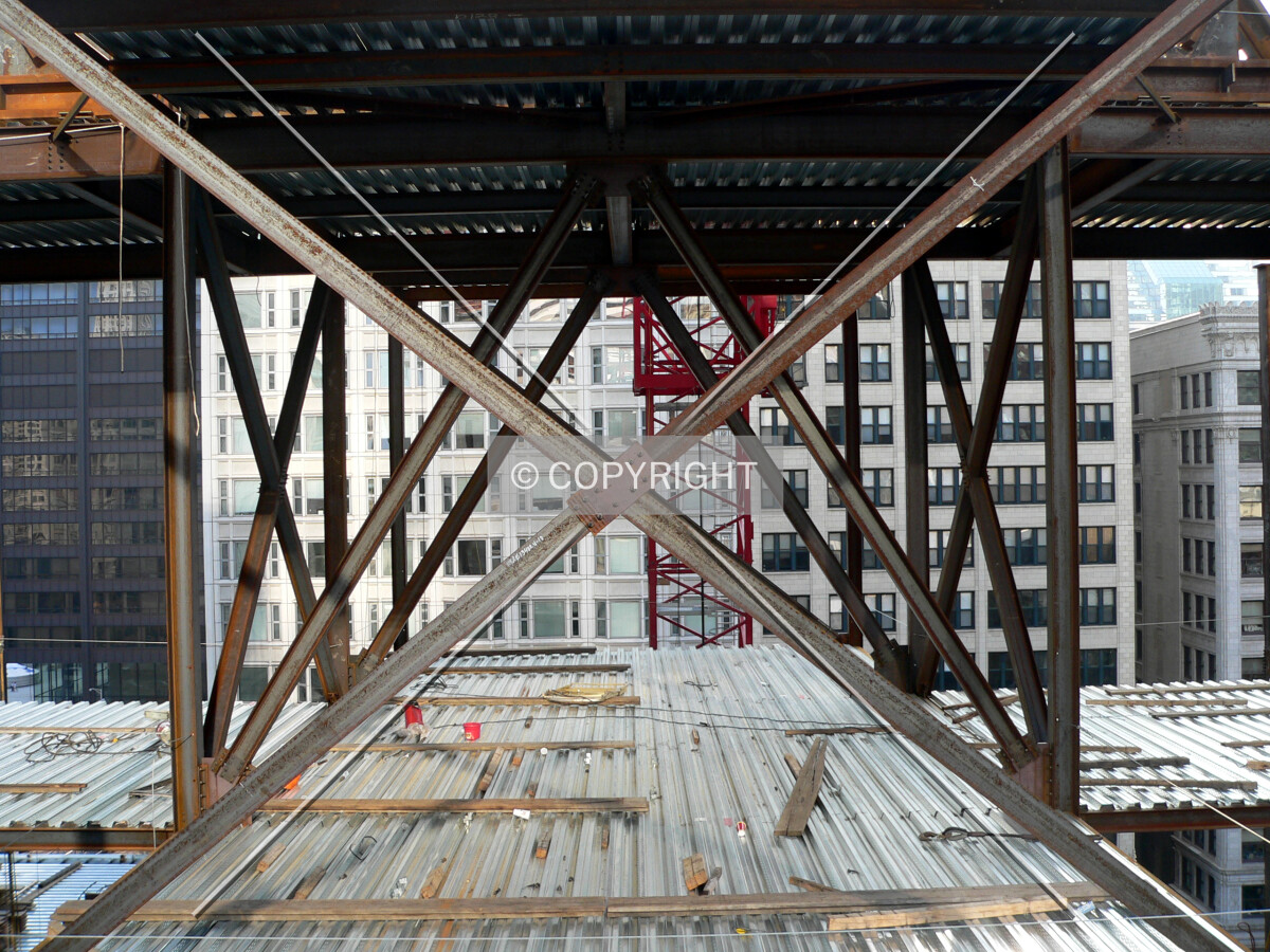 View thru steel framing and bracing