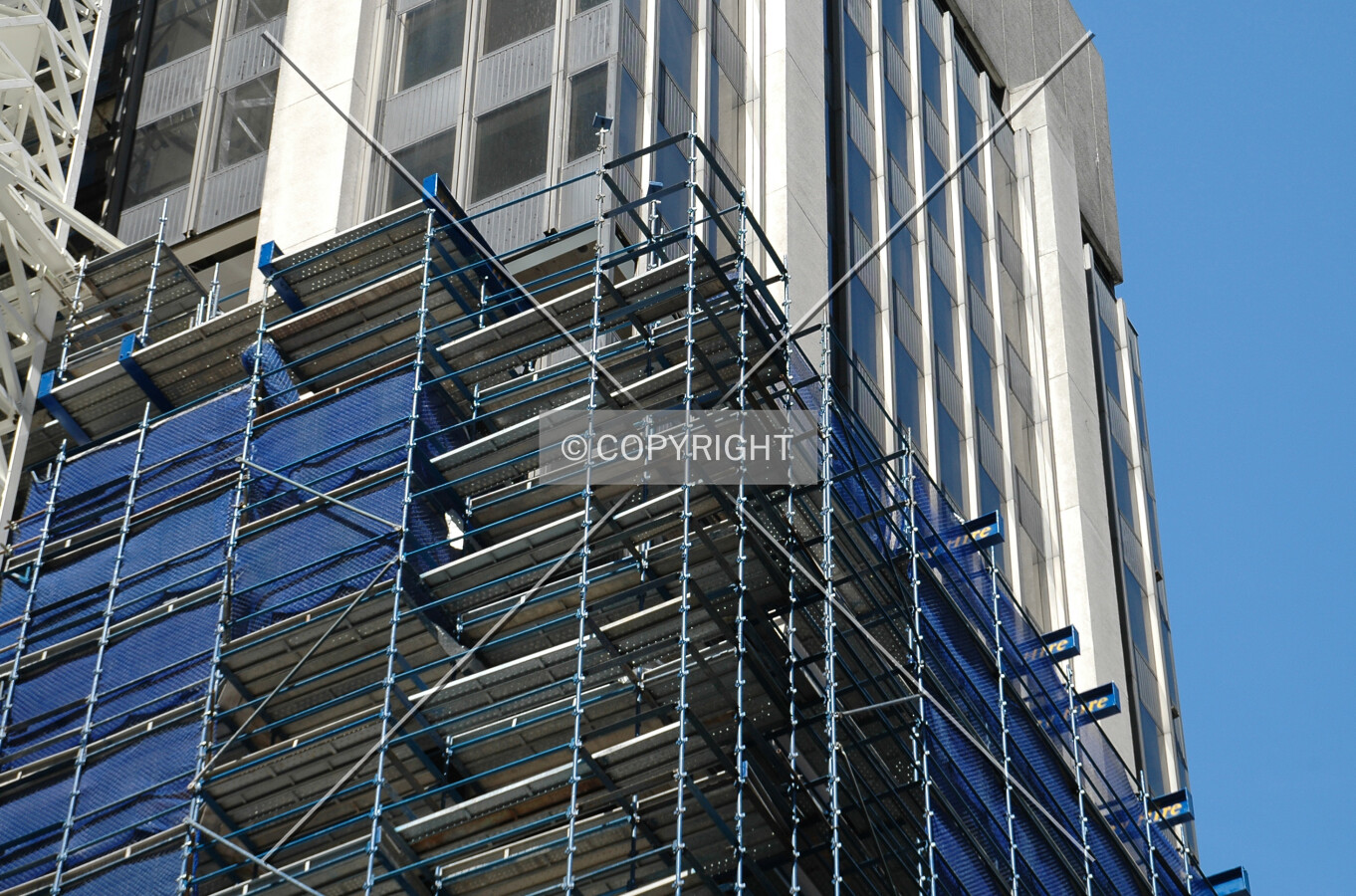 Top of the scaffold on the northeast corner