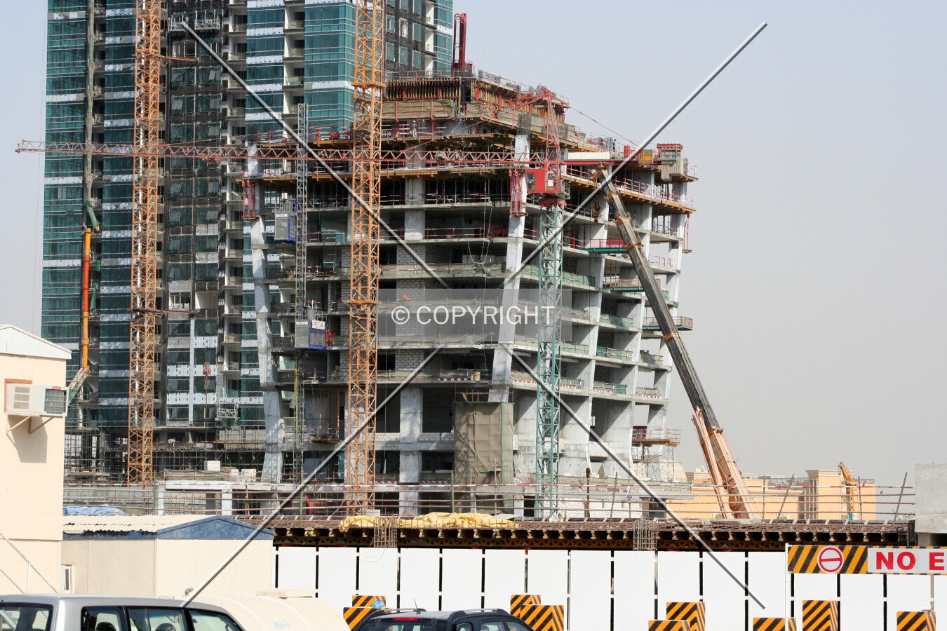 View of the construction progress