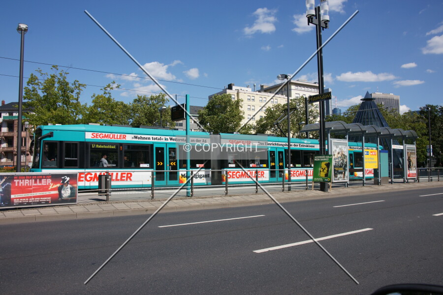 A tram stopping at a station