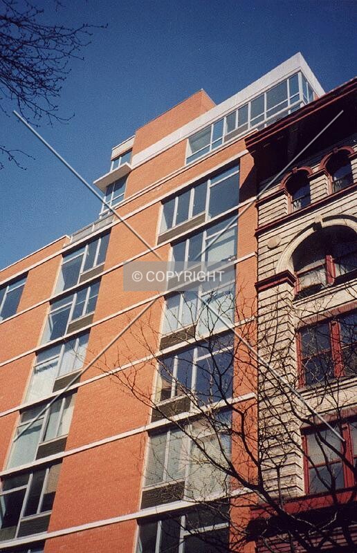 Detail of the southeast corner of the building