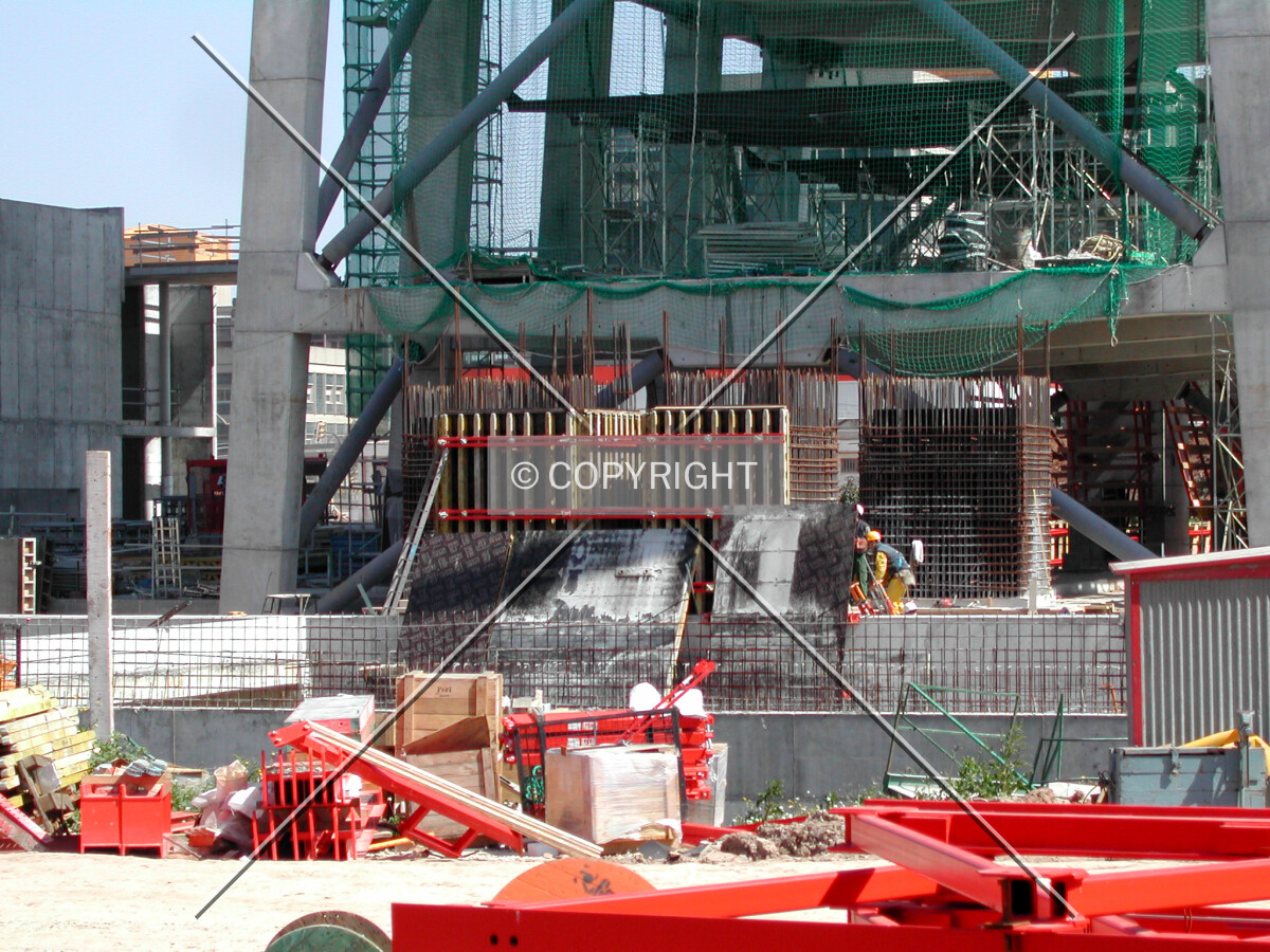 Works before the formwork is placed in north concrete core
