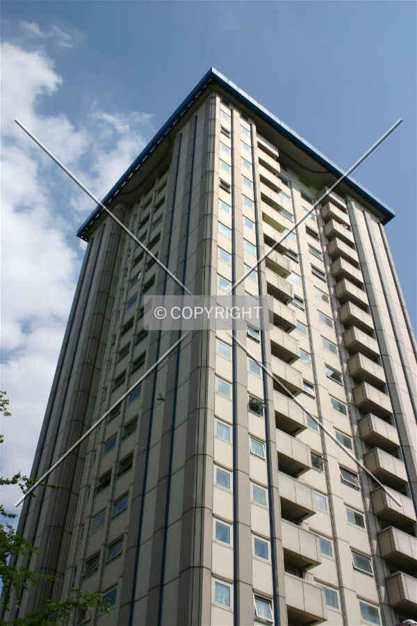 Looking up from Hampstead Road