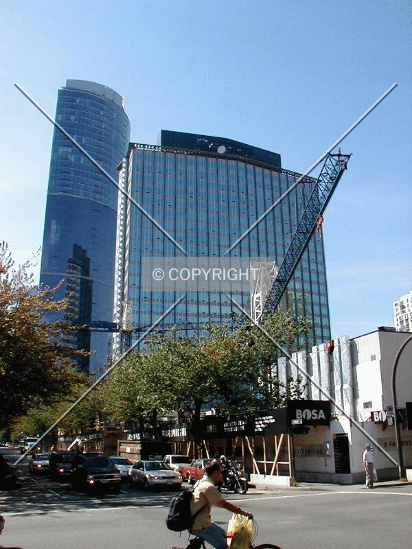 Looking south along Hornby Street to Wall Centre