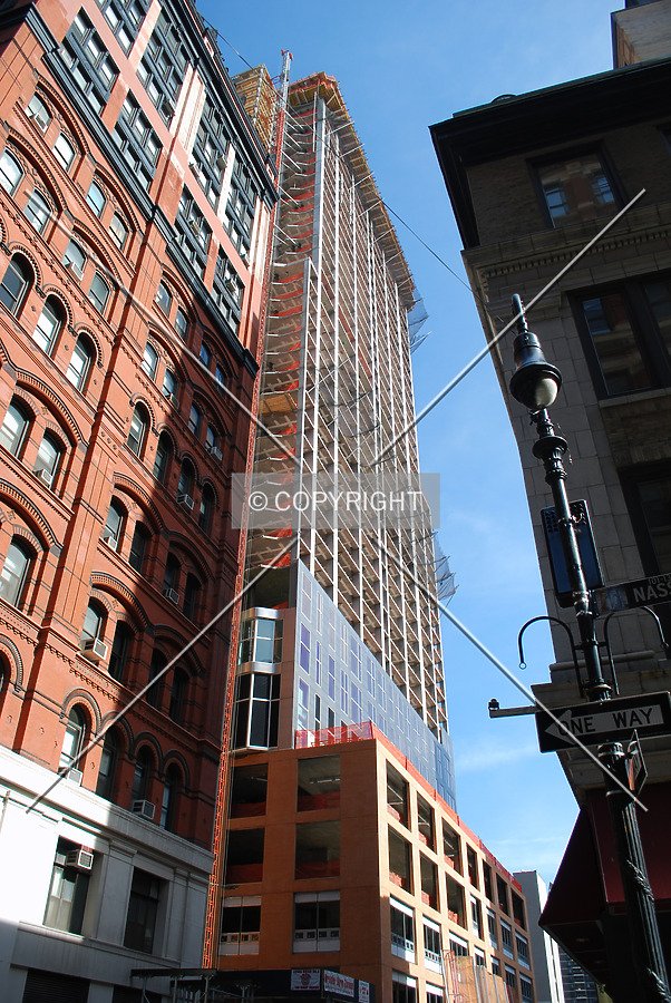 Looking up from Beekman Street
