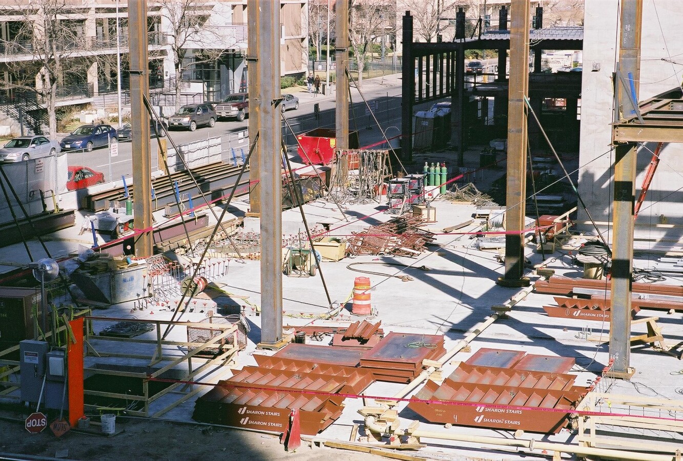 Looking north across the worksite