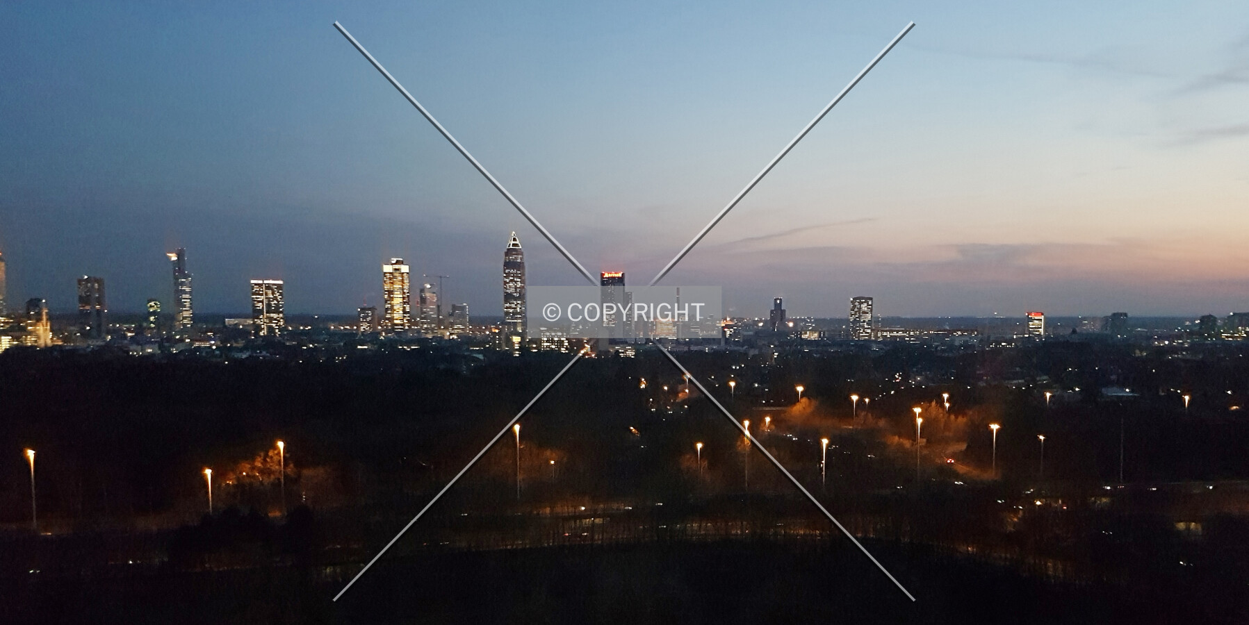Frankfurt skyline as seen from the Bundesbank Headquarters Building
