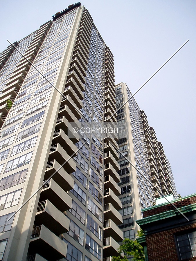Looking up the southwest corner