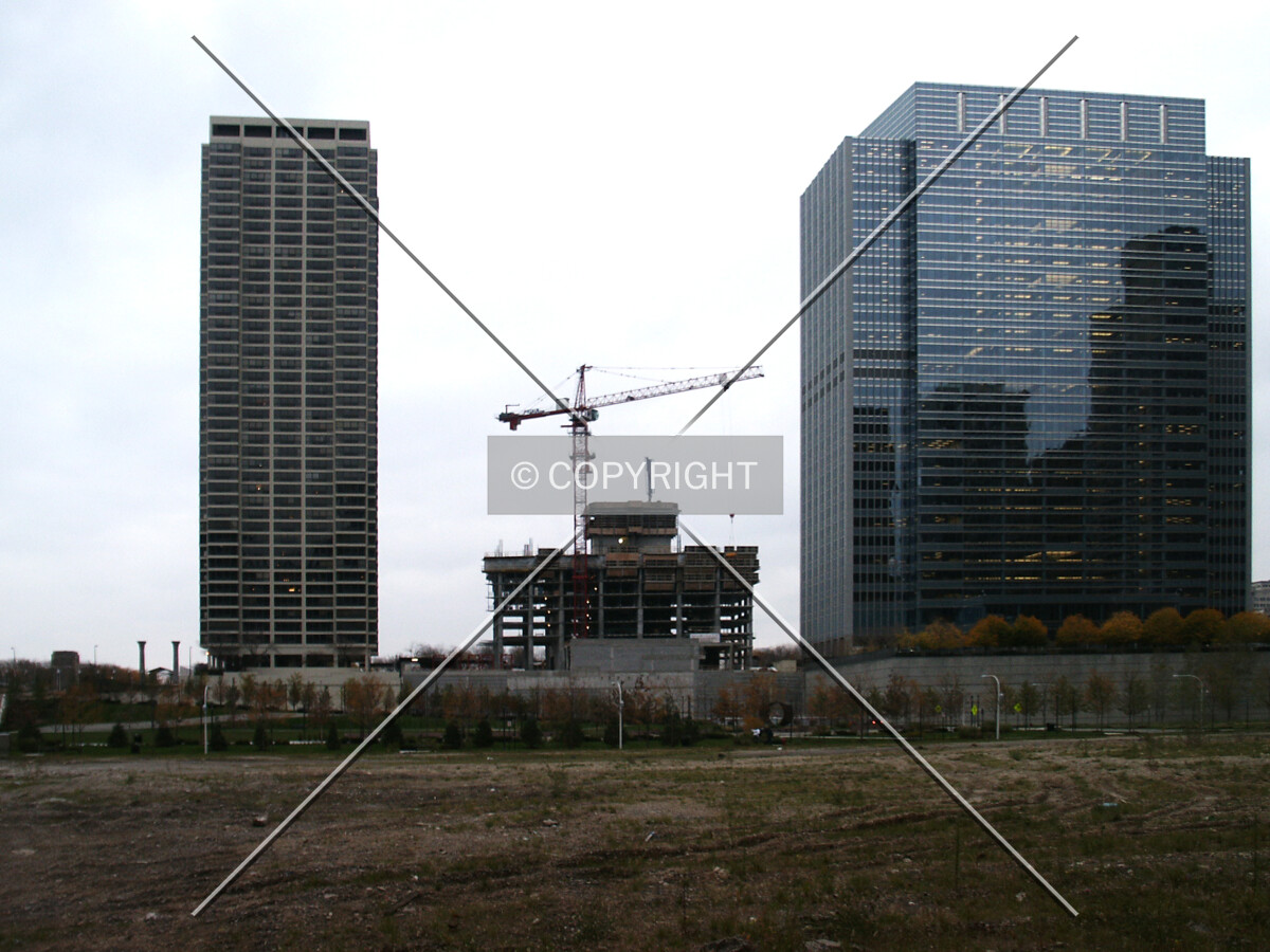 View from the north between Buckingham Plaza and Blue Cross Blue Shield