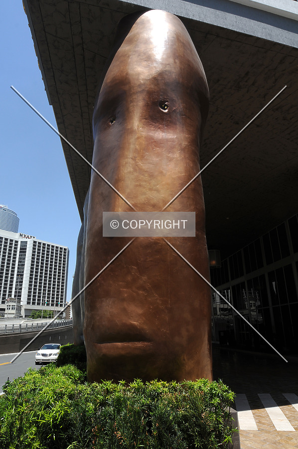 Decorative column at main entrance facing Brickell Avenue