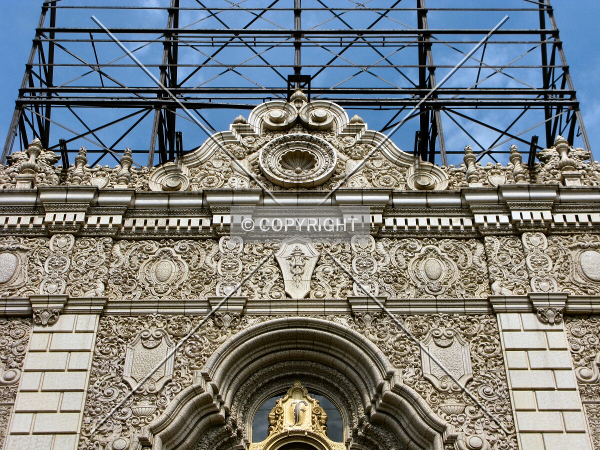 Terra-cotta detail at the top
