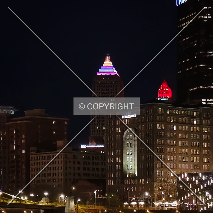 Distant view from the northwest at night, Thursday, April 20, 2025