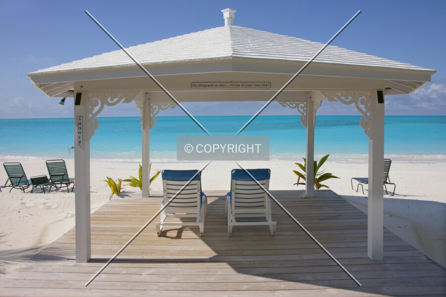 beach pavilion on the Bahamas