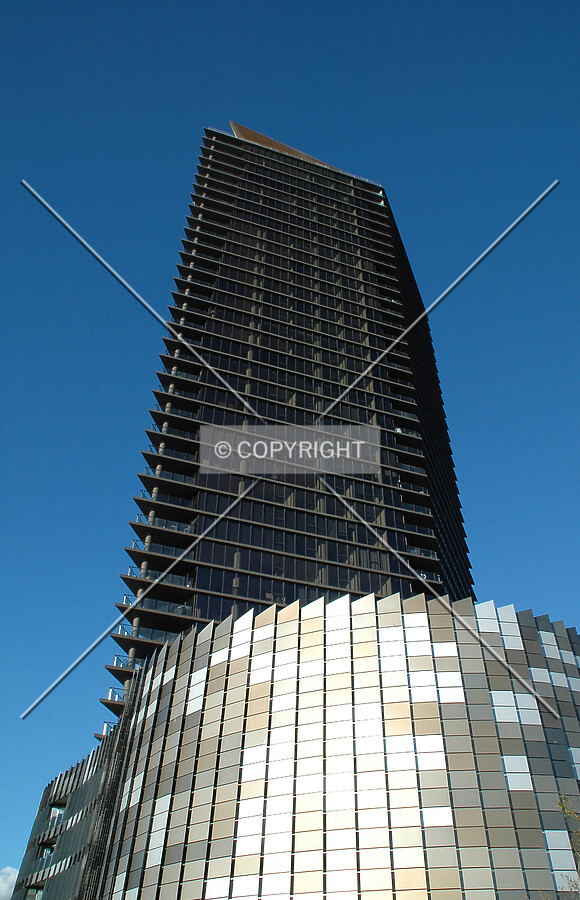 Looking up the west facade