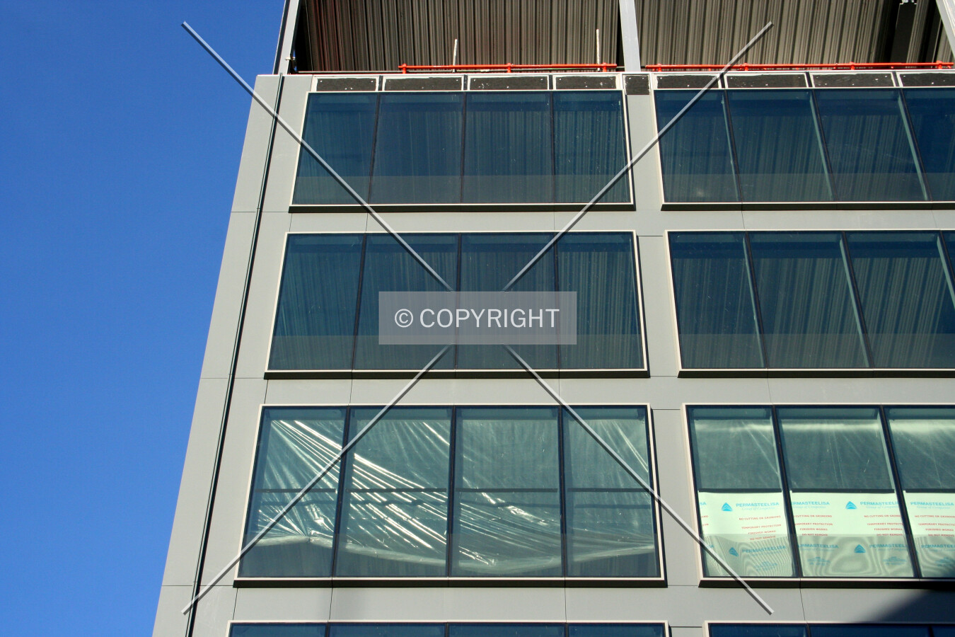 View of the facade progress